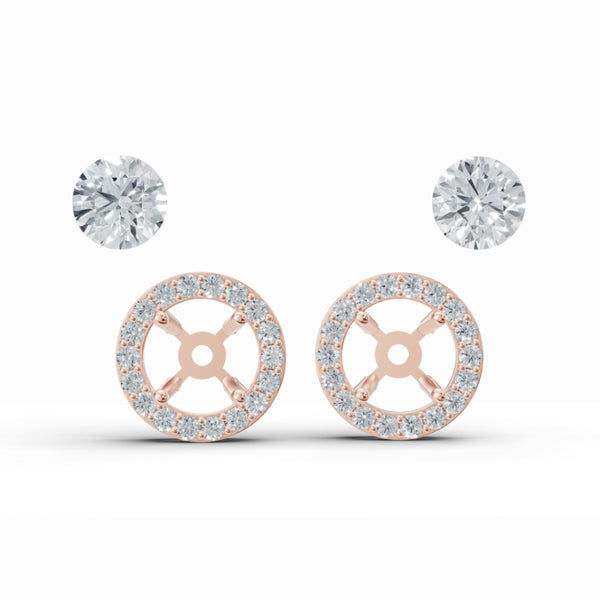 Sparkly Solitaire Diamond Stud Earrings