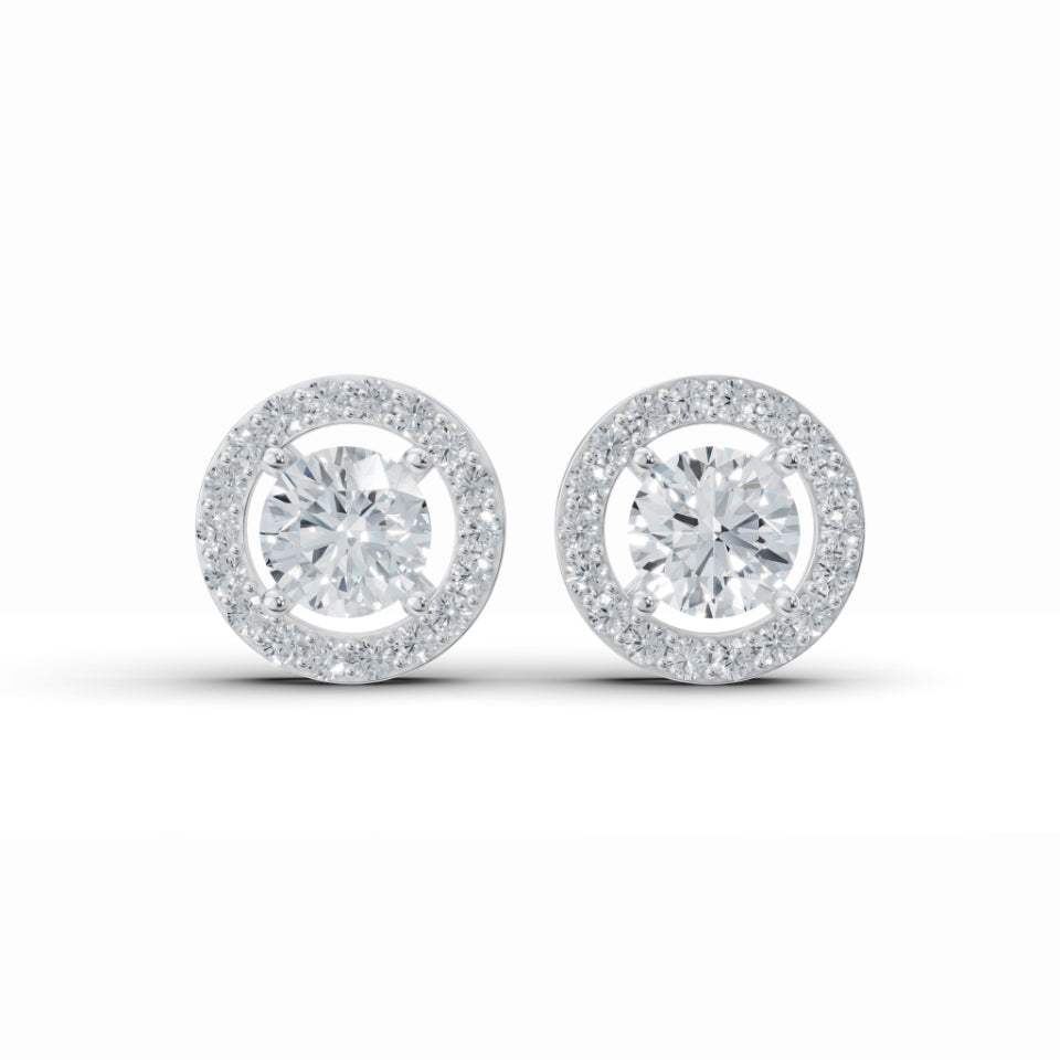 Sparkly Solitaire Diamond Stud Earrings