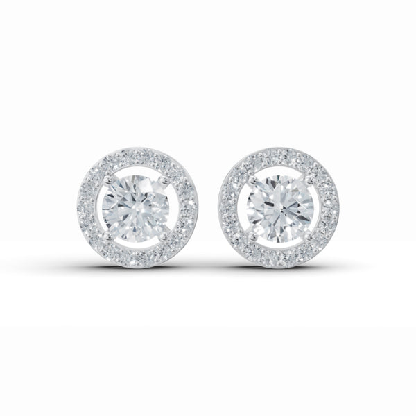 Sparkly Solitaire Diamond Stud Earrings