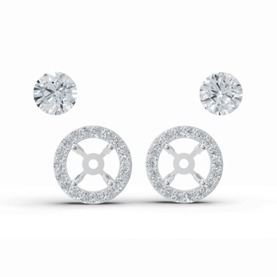 Sparkly Solitaire Diamond Stud Earrings