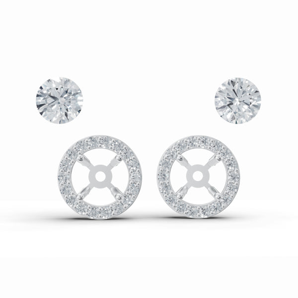 Sparkly Solitaire Diamond Stud Earrings
