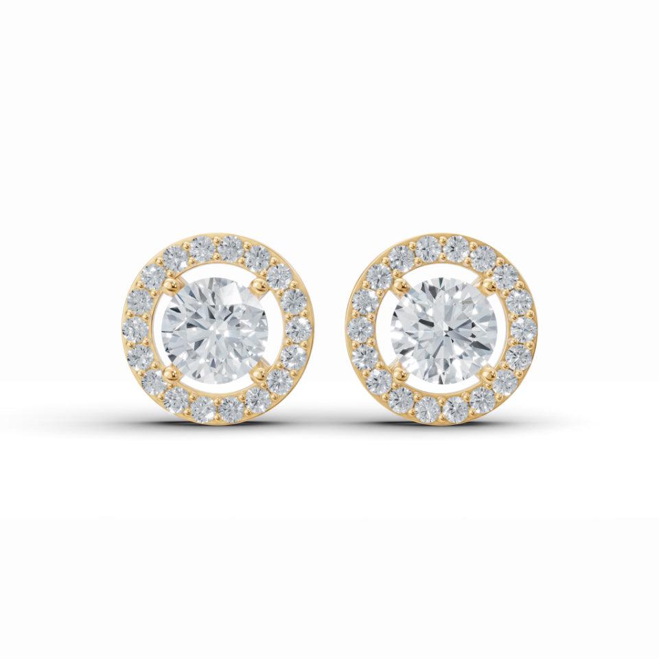 Sparkly Solitaire Diamond Stud Earrings