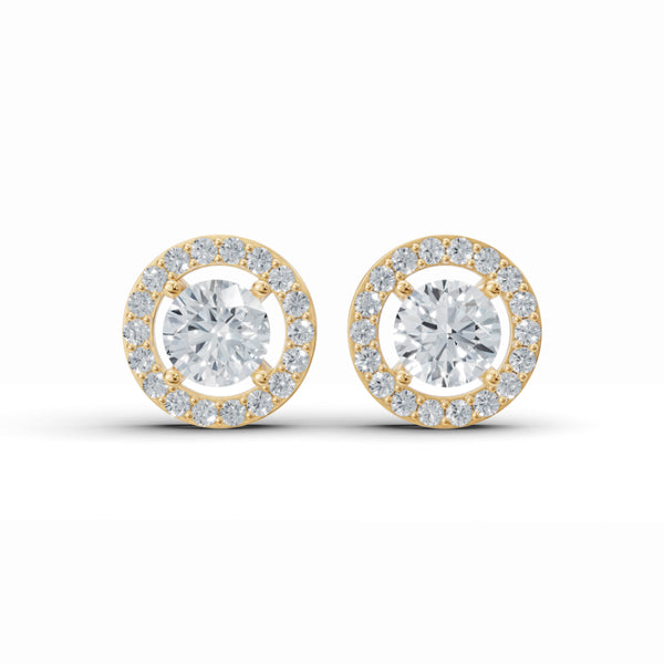 Sparkly Solitaire Diamond Stud Earrings