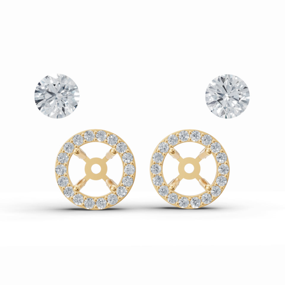 Sparkly Solitaire Diamond Stud Earrings