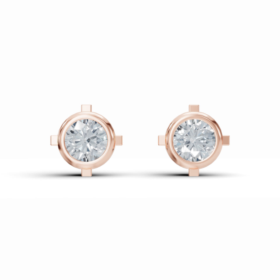 Gleaming Diamond Stud Earrings