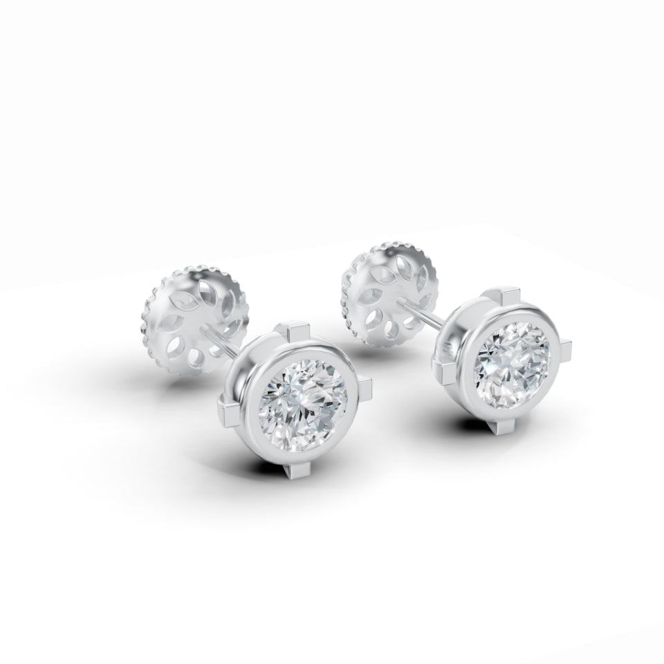 Gleaming Diamond Stud Earrings