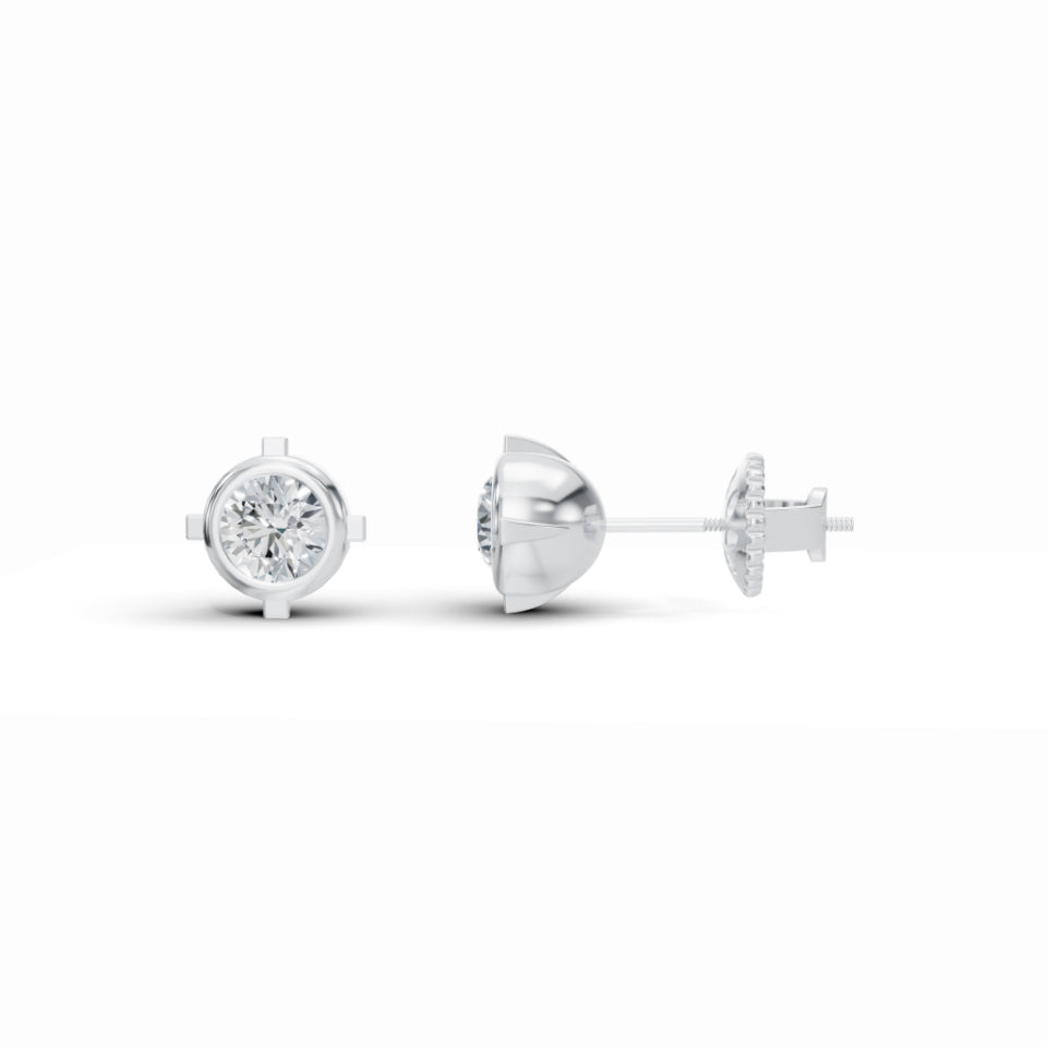 Gleaming Diamond Stud Earrings
