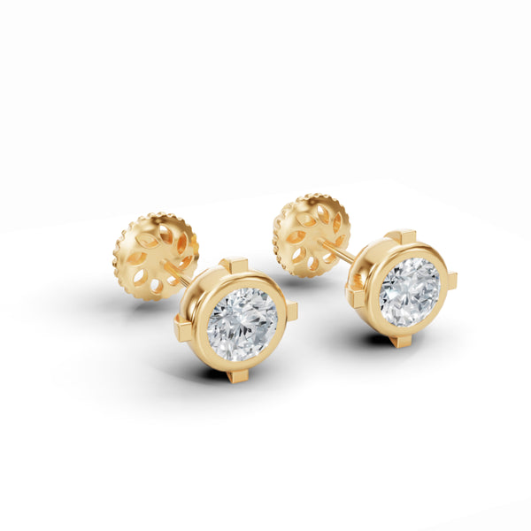 Gleaming Diamond Stud Earrings