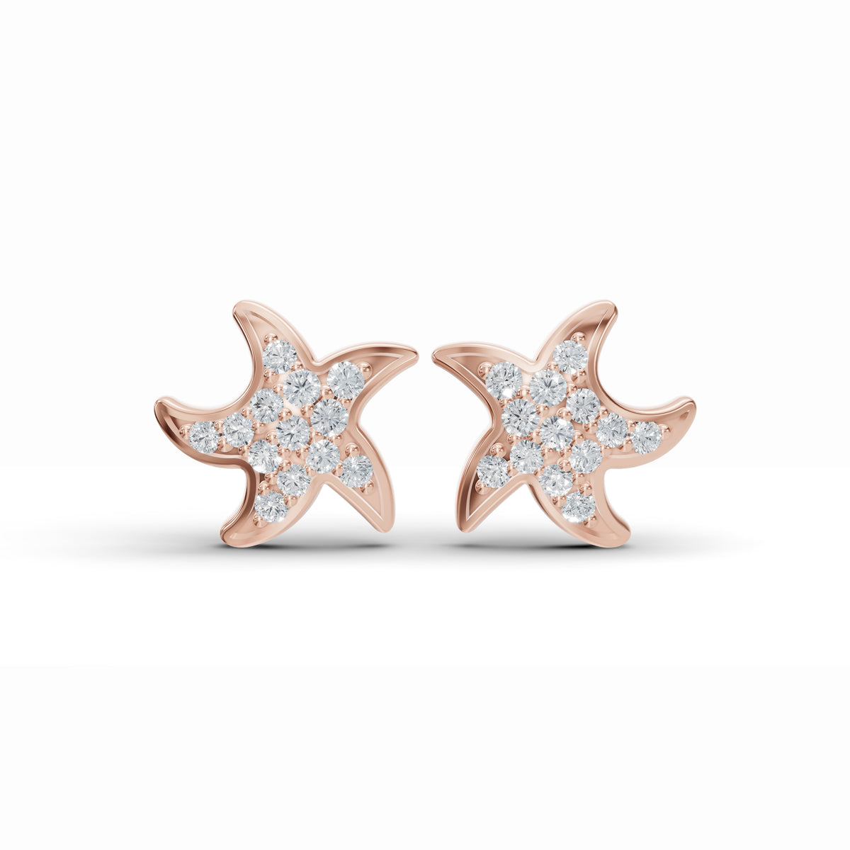 Starfish Diamond Stud Earrings