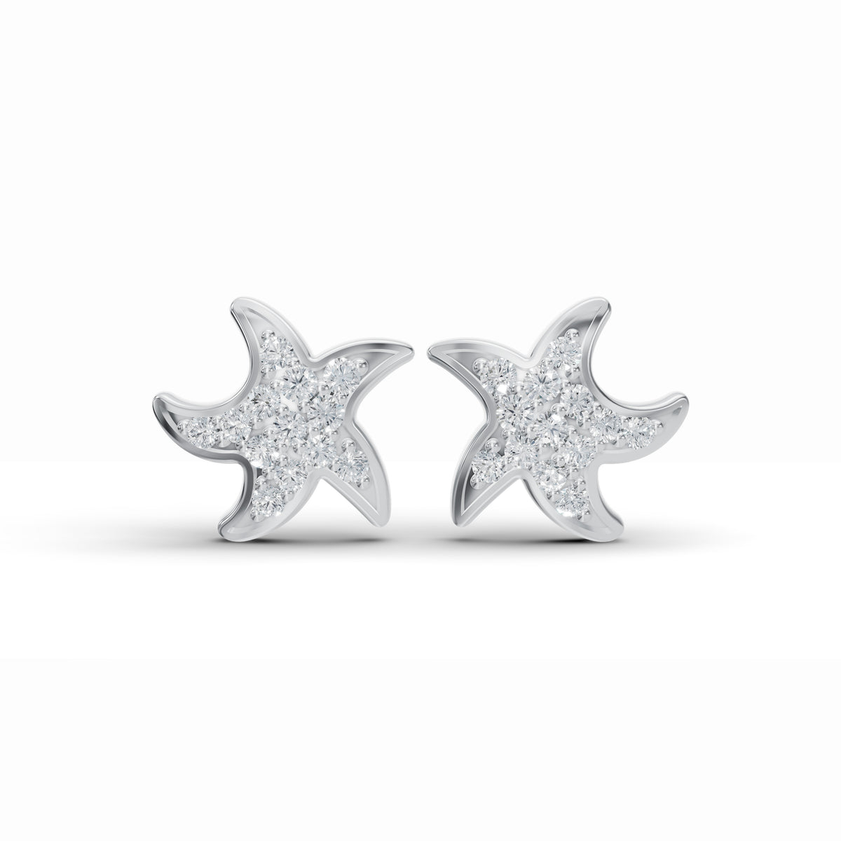Starfish Diamond Stud Earrings