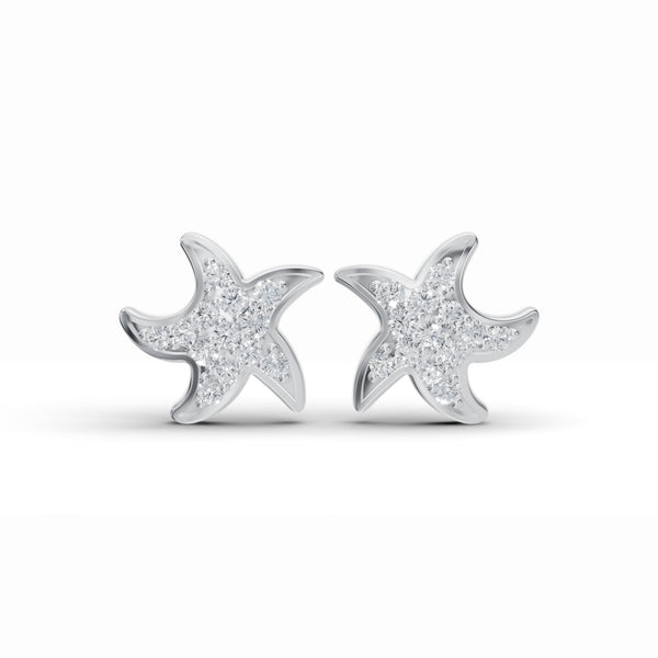 Starfish Diamond Stud Earrings