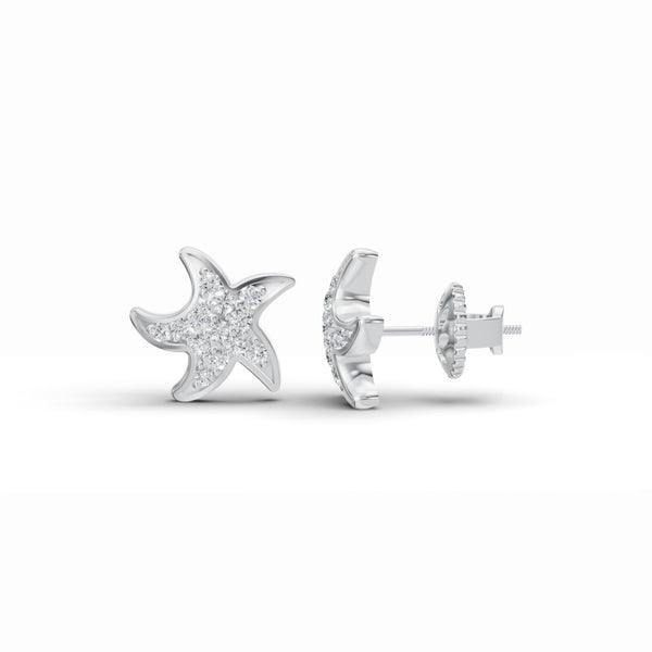Starfish Diamond Stud Earrings