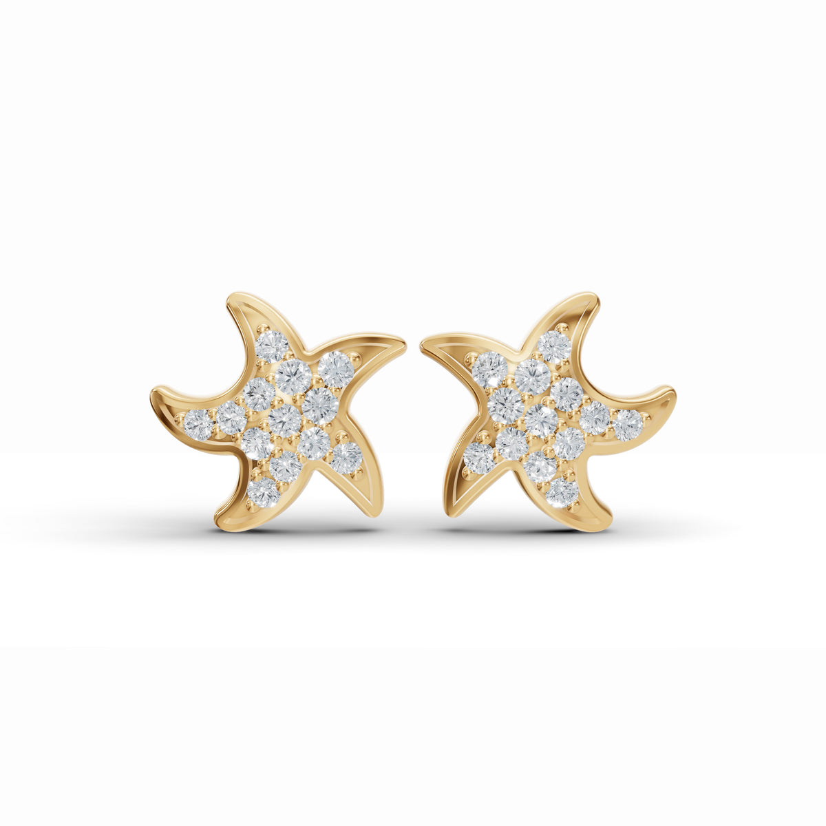 Starfish Diamond Stud Earrings