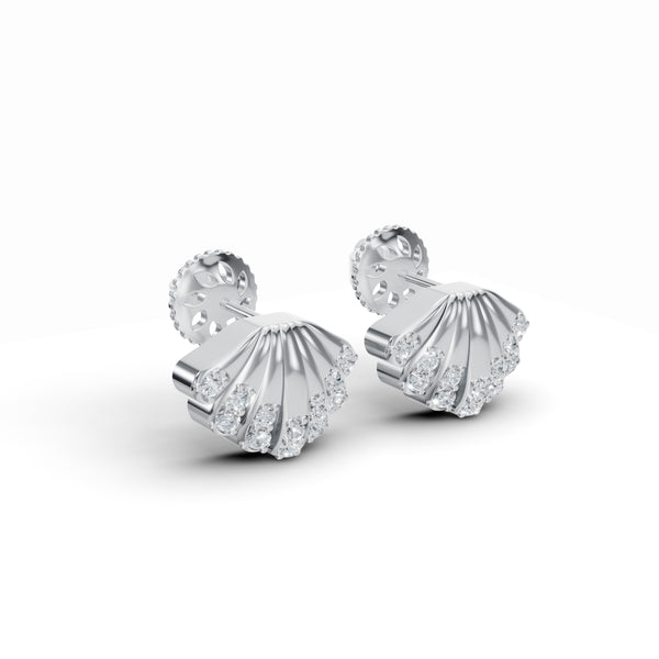 Seashell Diamond Stud Earrings