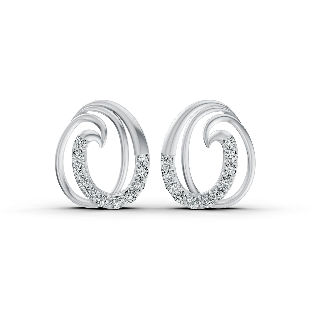 Ocean Wave Diamond Earrings