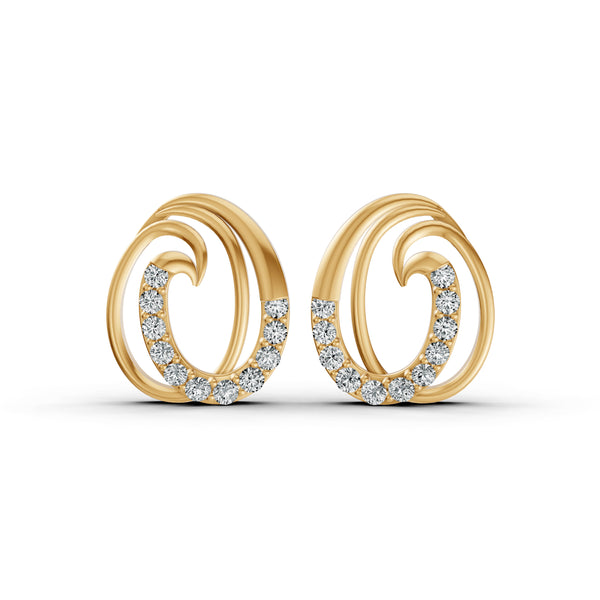Ocean Wave Diamond Earrings