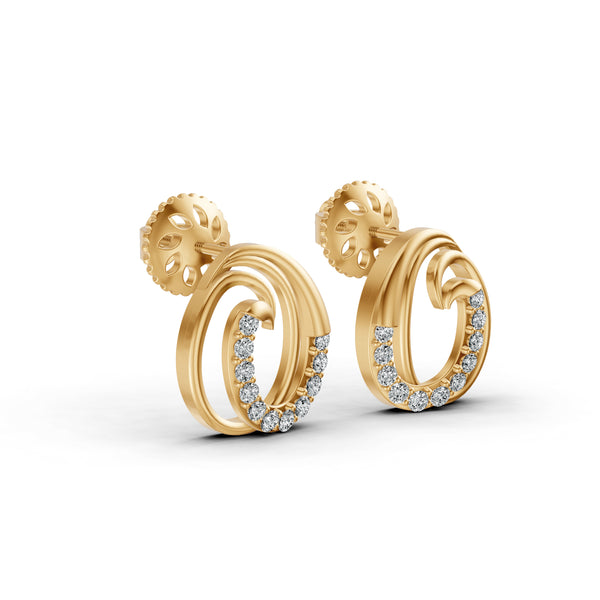 Ocean Wave Diamond Earrings