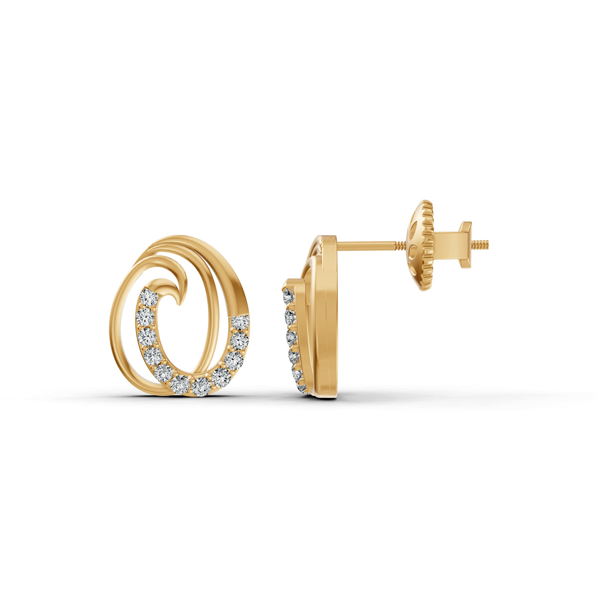 Ocean Wave Diamond Earrings