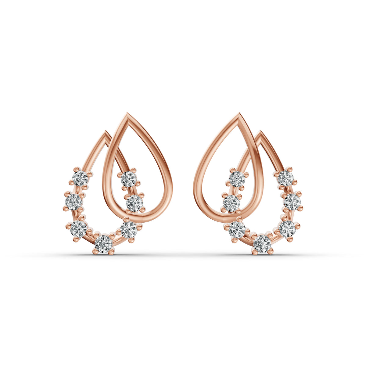 Grace Dewdrop Diamond Stud Earrings