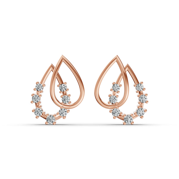 Grace Dewdrop Diamond Stud Earrings