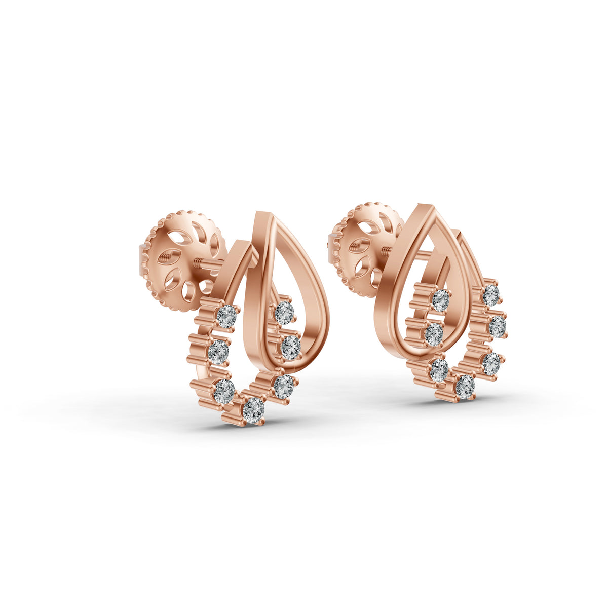 Grace Dewdrop Diamond Stud Earrings