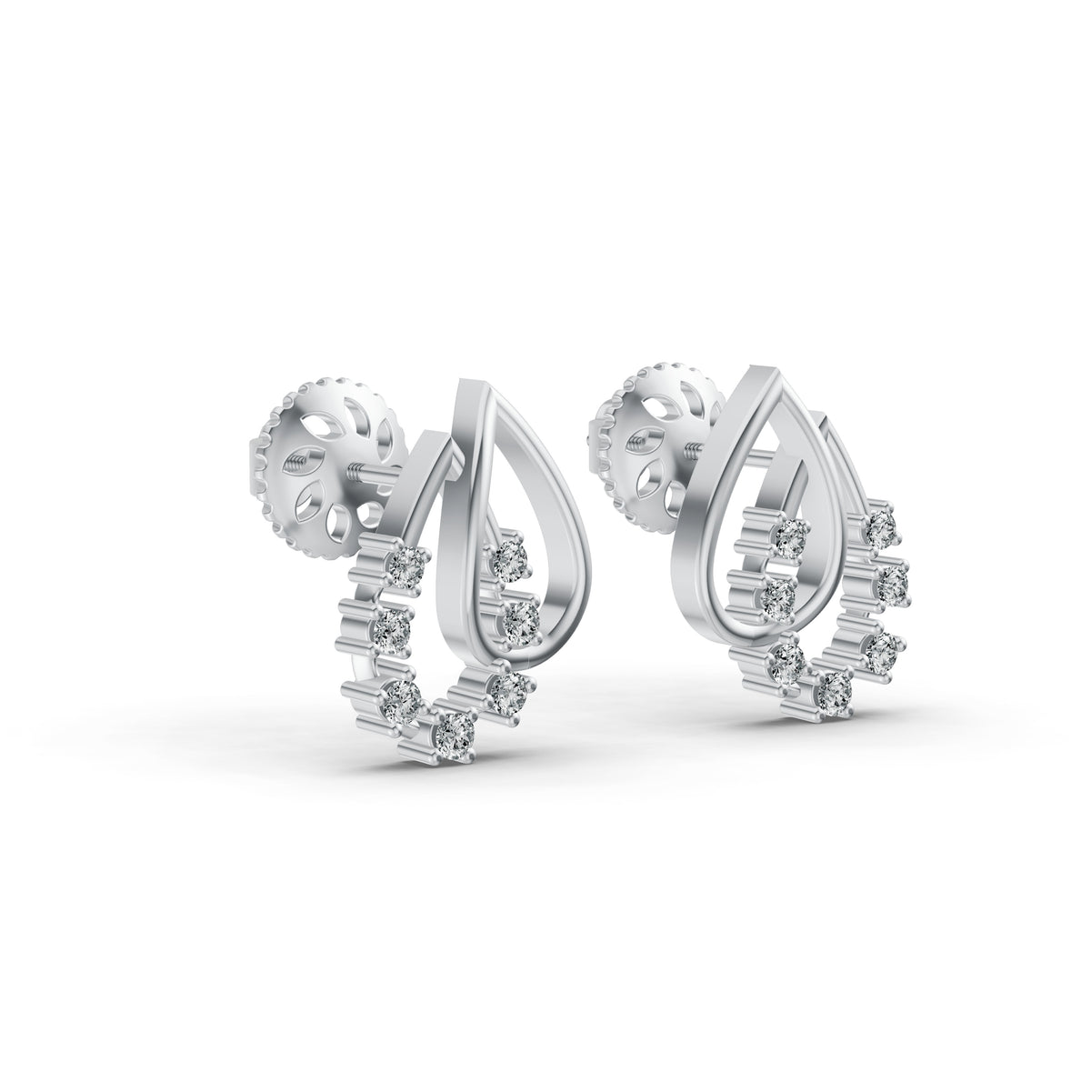 Grace Dewdrop Diamond Stud Earrings