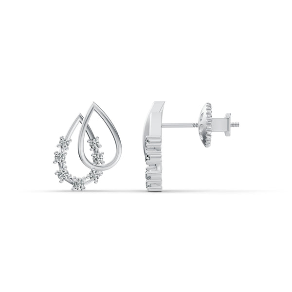 Grace Dewdrop Diamond Stud Earrings