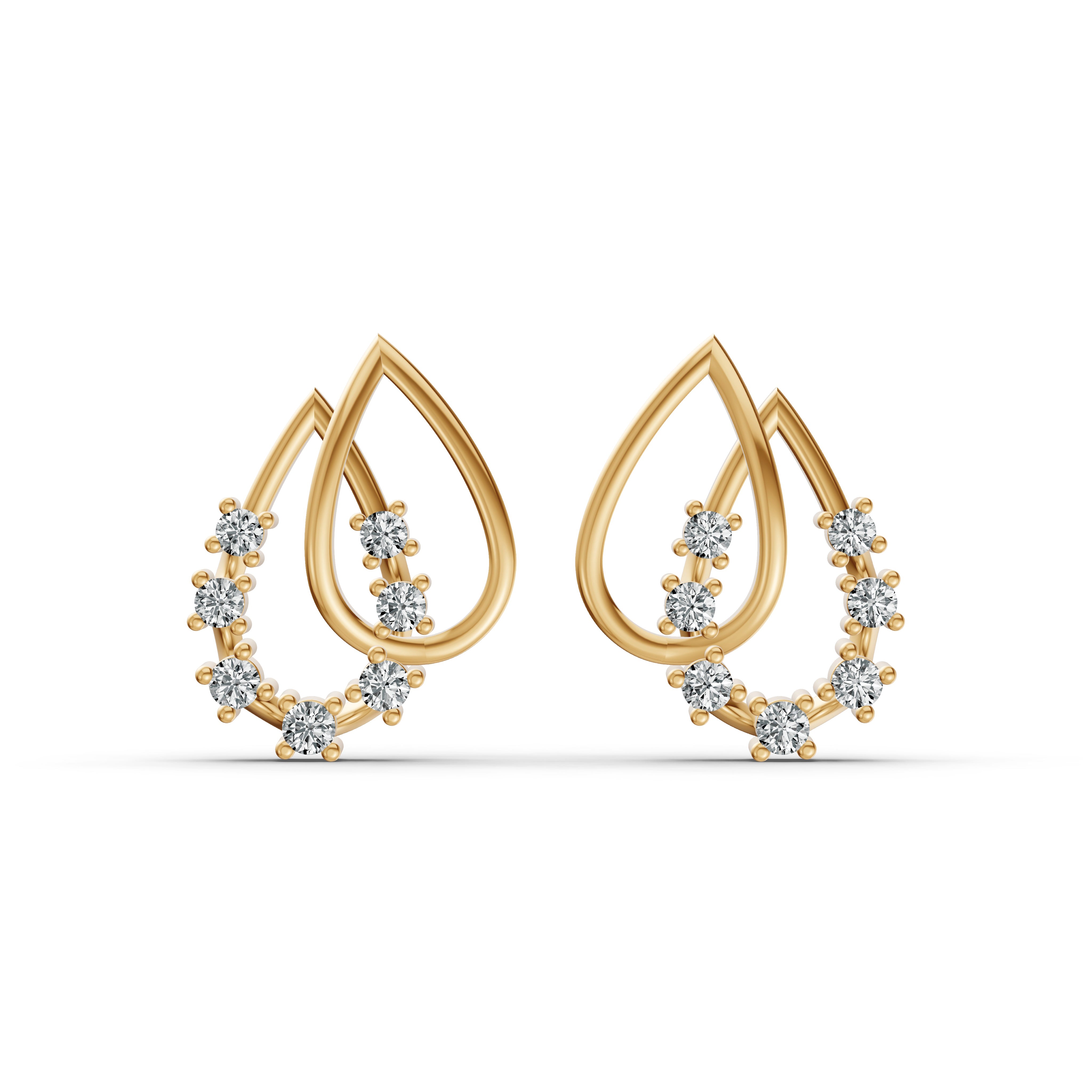Grace Dewdrop Diamond Stud Earrings