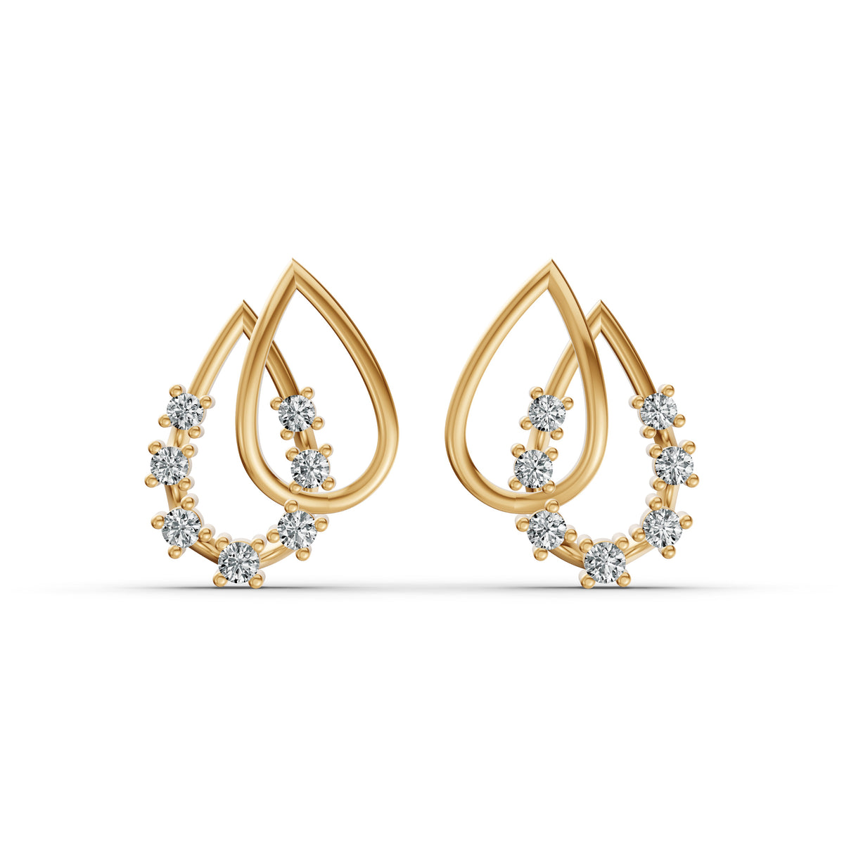 Grace Dewdrop Diamond Stud Earrings