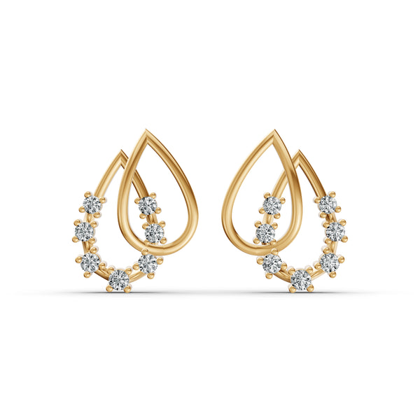 Grace Dewdrop Diamond Stud Earrings