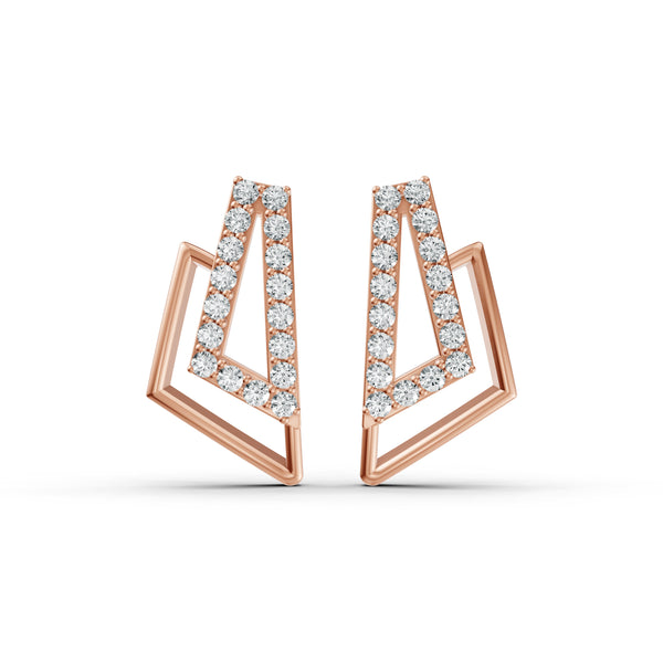 Geo Frame Diamond Earrings
