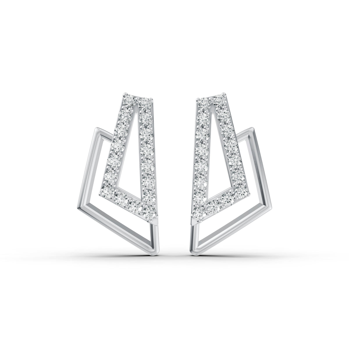 Geo Frame Diamond Earrings