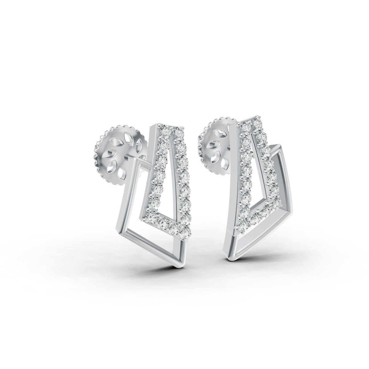 Geo Frame Diamond Earrings