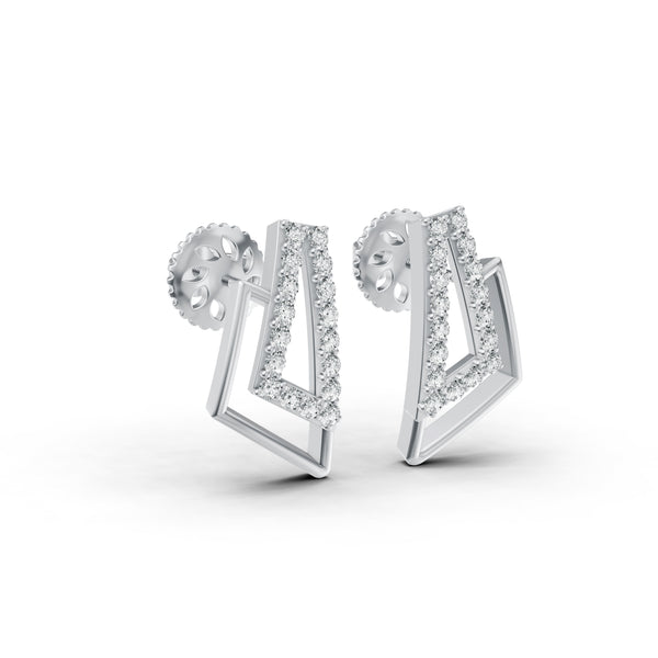 Geo Frame Diamond Earrings