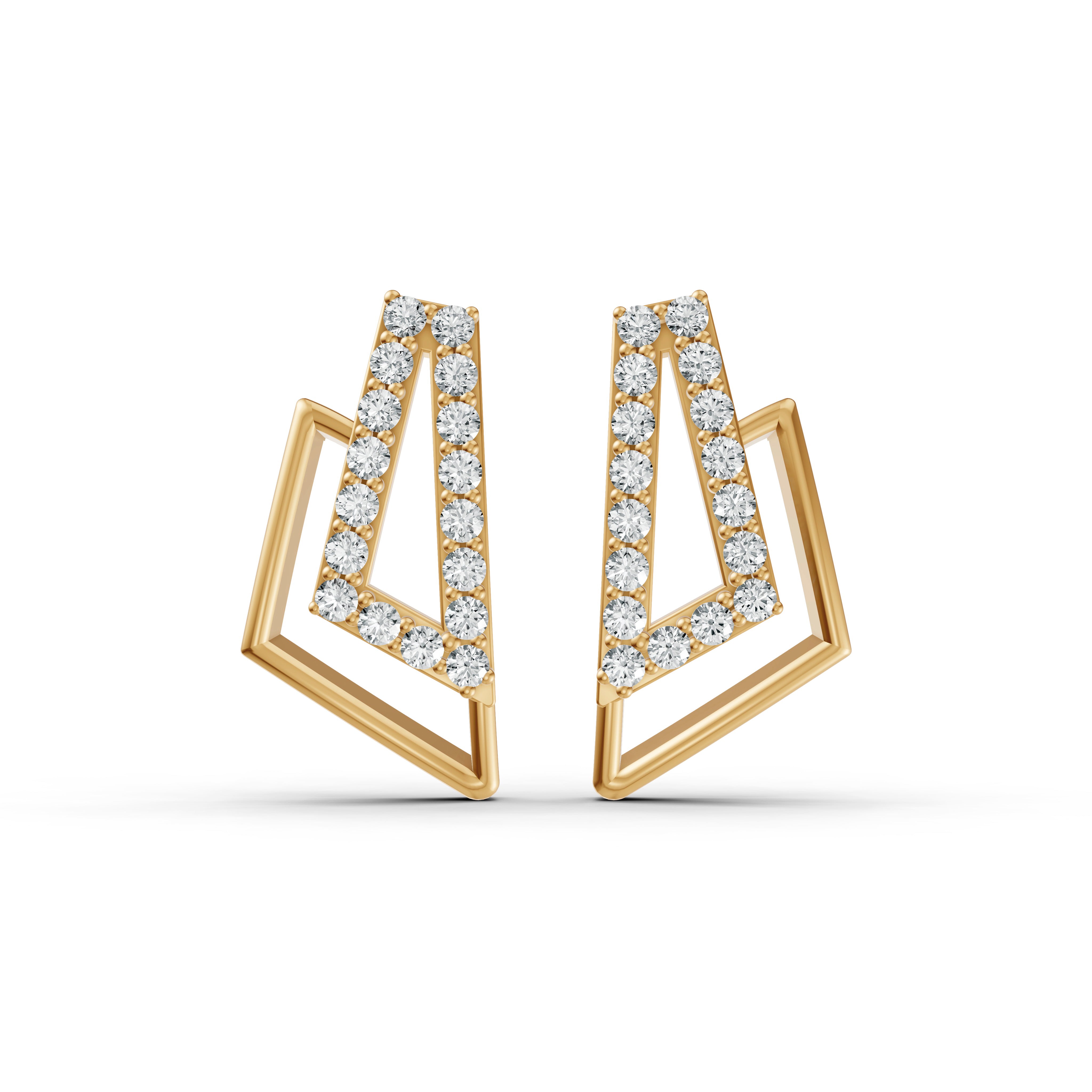 Geo Frame Diamond Earrings