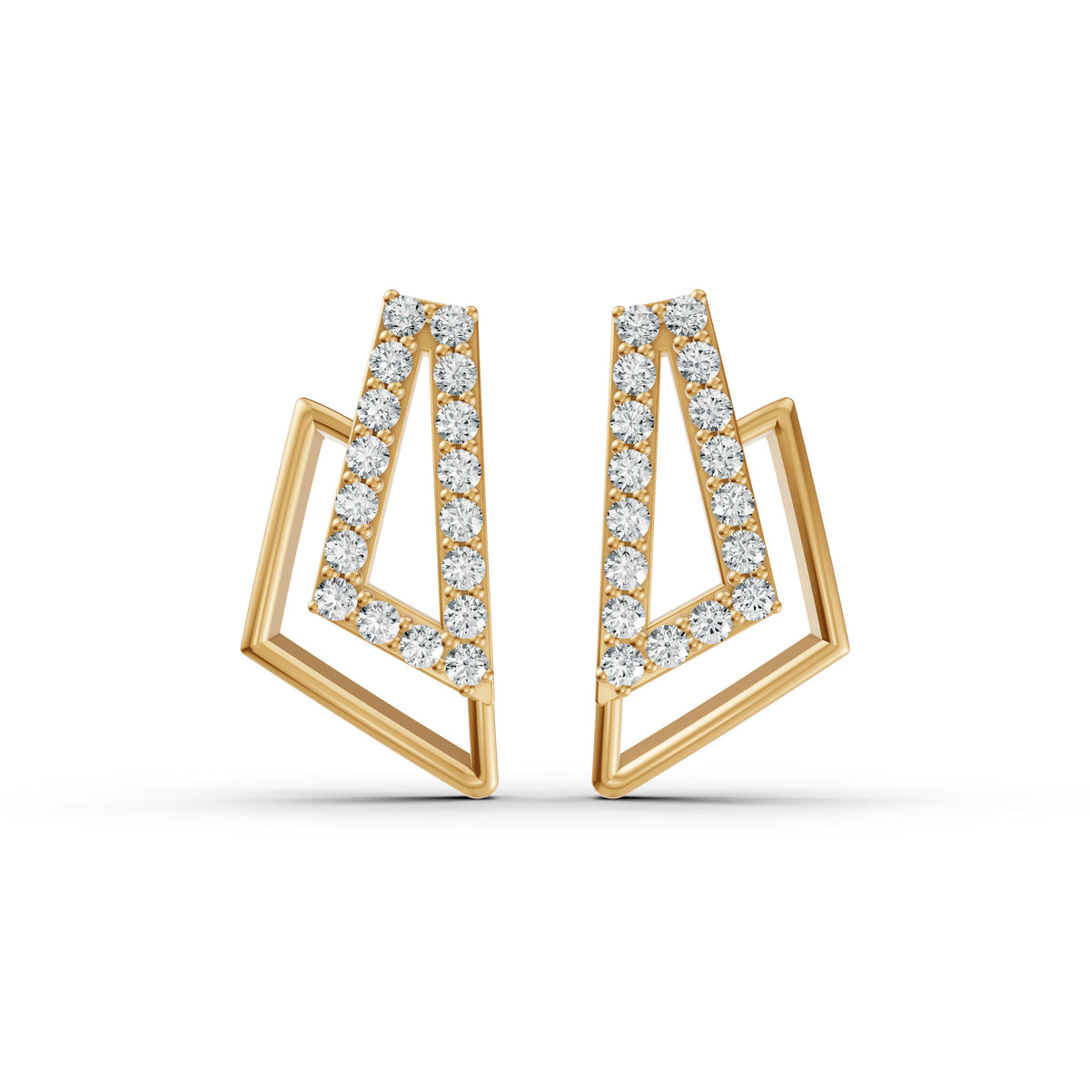 Geo Frame Diamond Earrings
