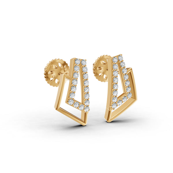 Geo Frame Diamond Earrings