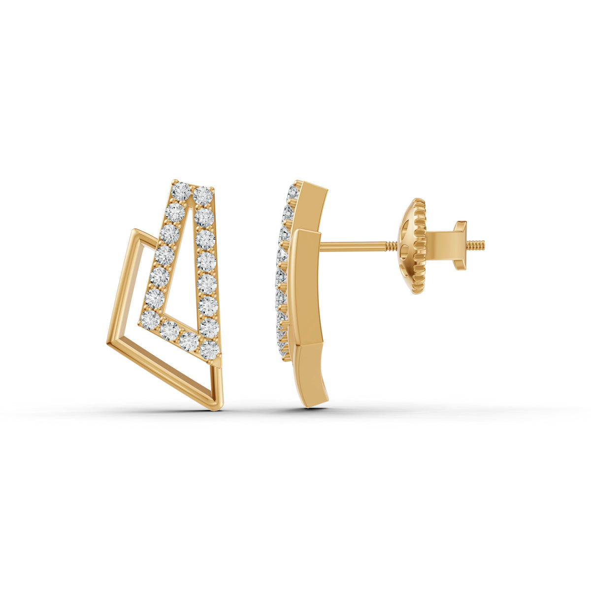 Geo Frame Diamond Earrings