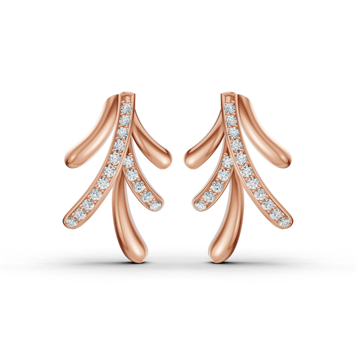 Leaf Cascade Diamond Earrings