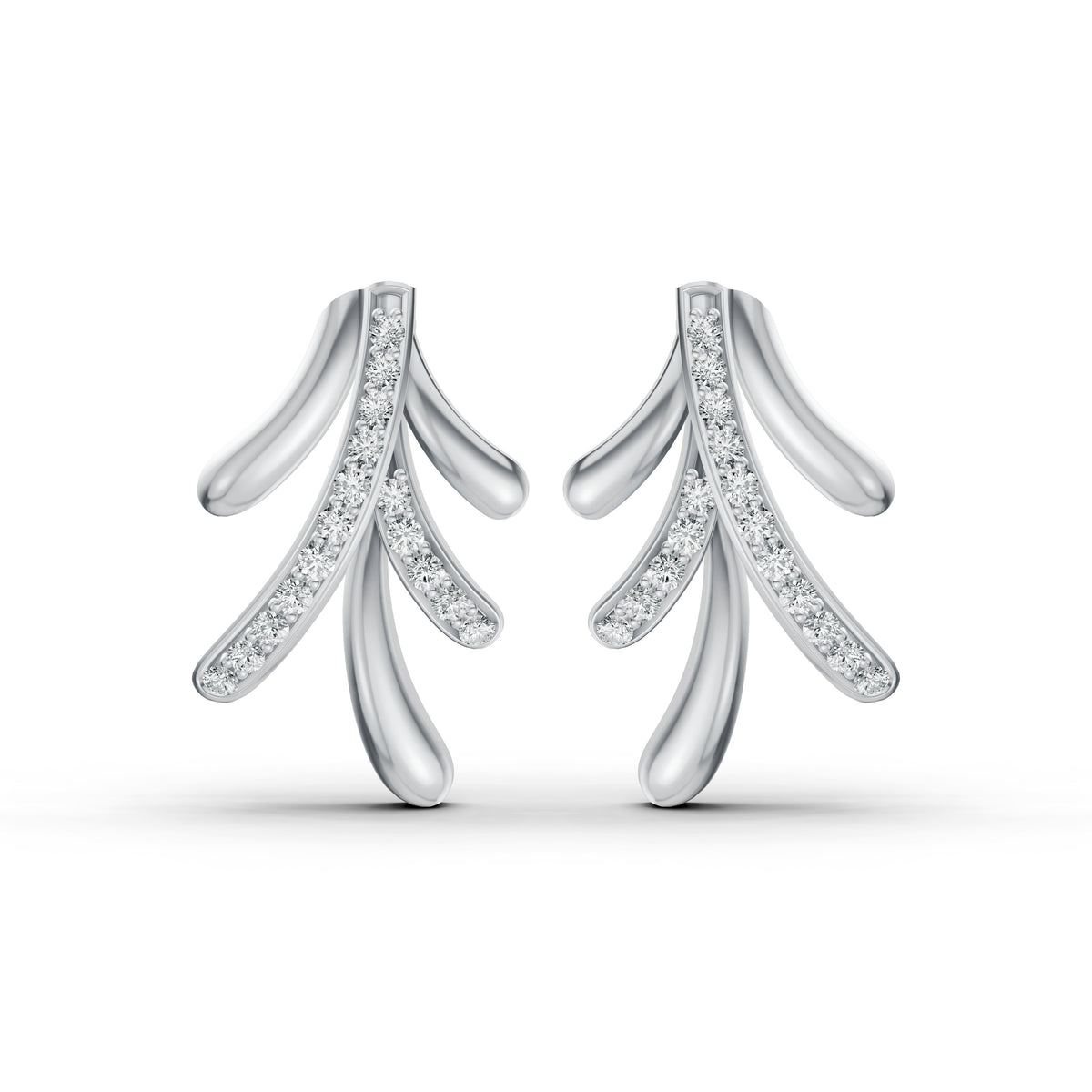 Leaf Cascade Diamond Earrings