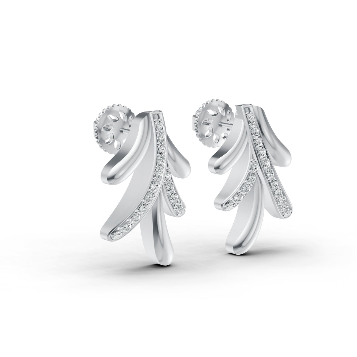 Leaf Cascade Diamond Earrings