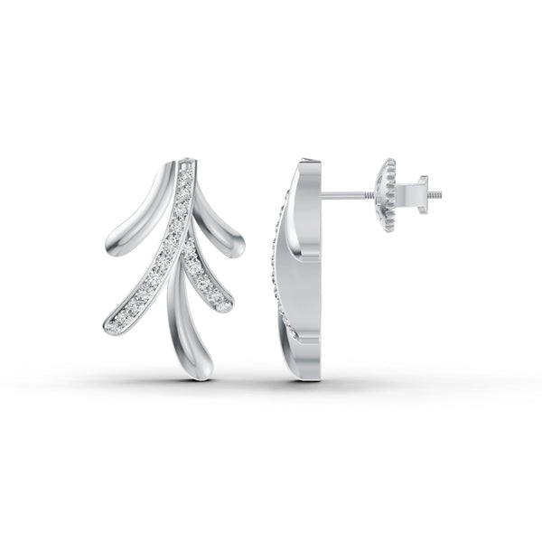 Leaf Cascade Diamond Pendant & Earring Set