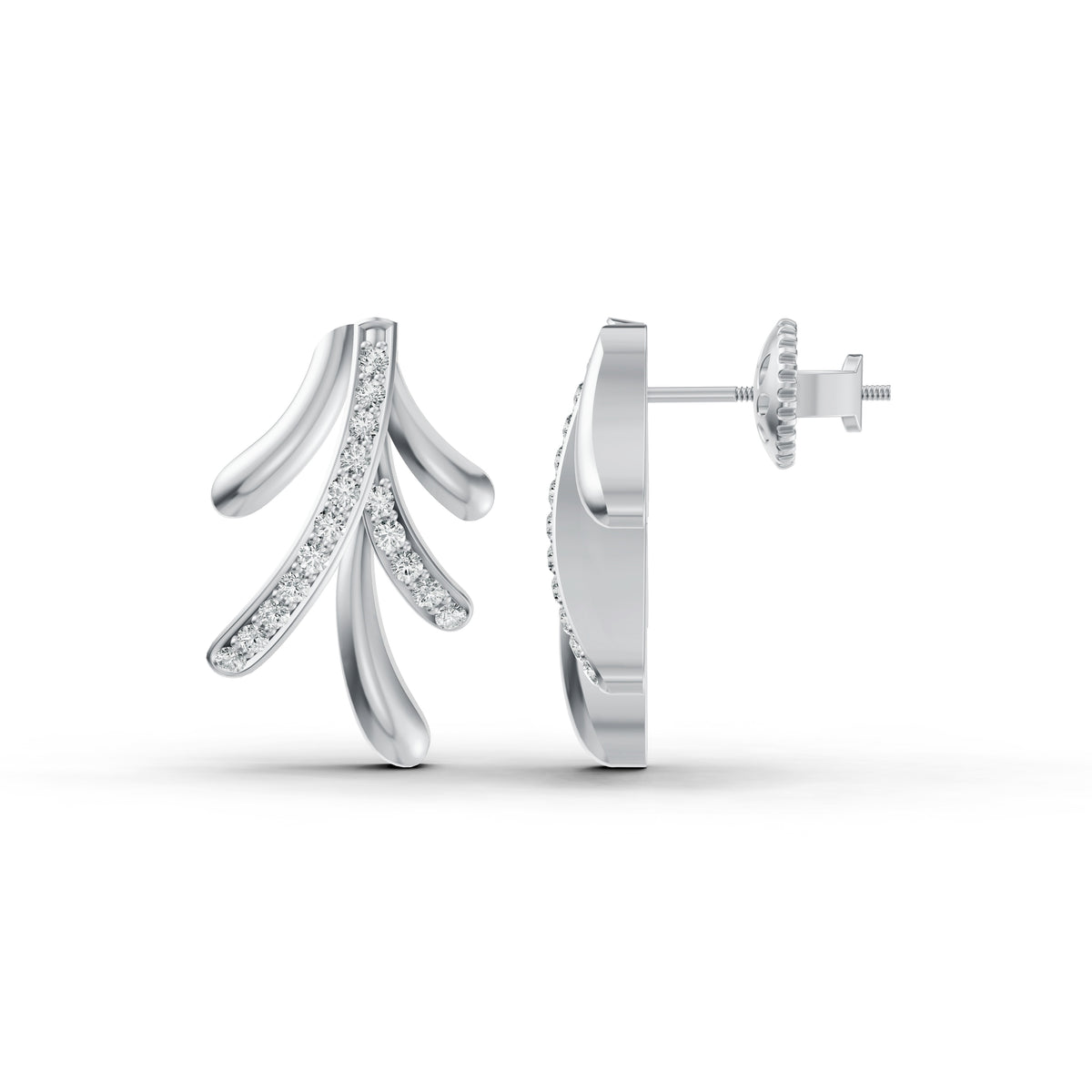 Leaf Cascade Diamond Earrings