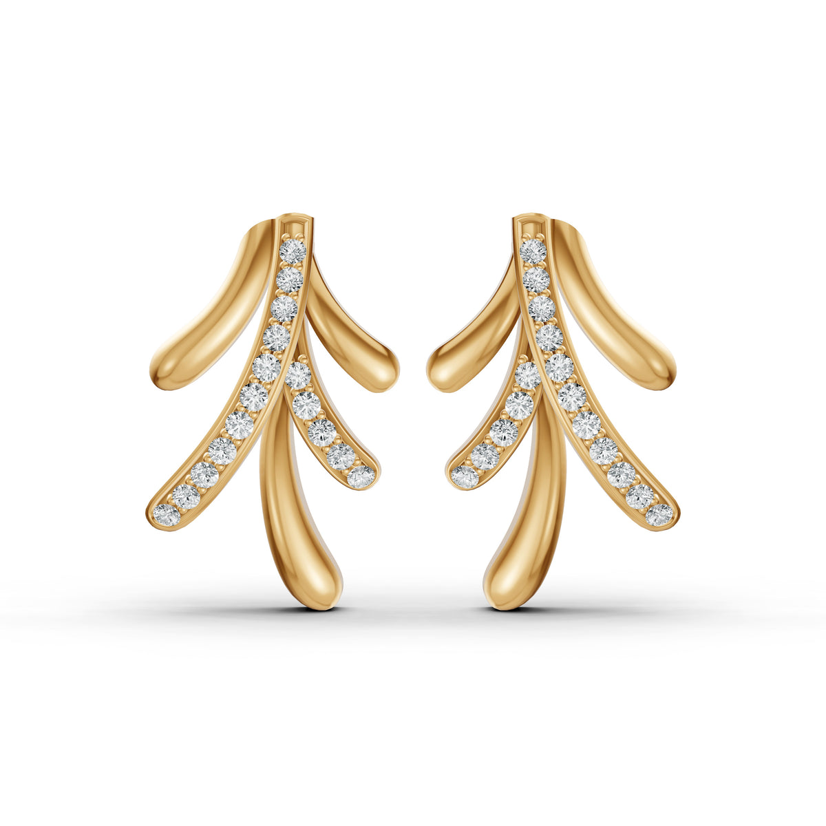 Leaf Cascade Diamond Earrings