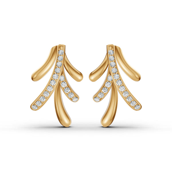 Leaf Cascade Diamond Earrings
