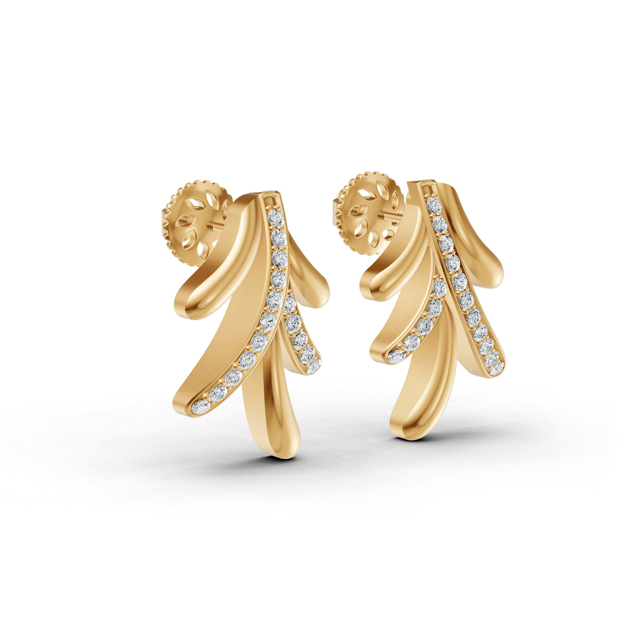 Leaf Cascade Diamond Earrings