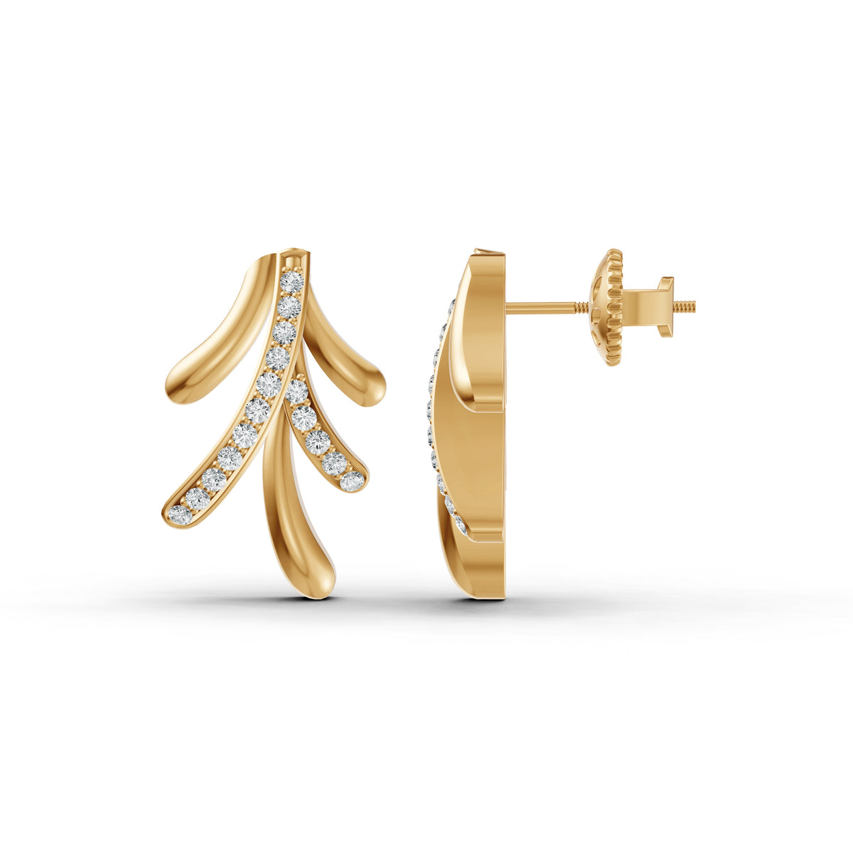 Leaf Cascade Diamond Pendant & Earring Set