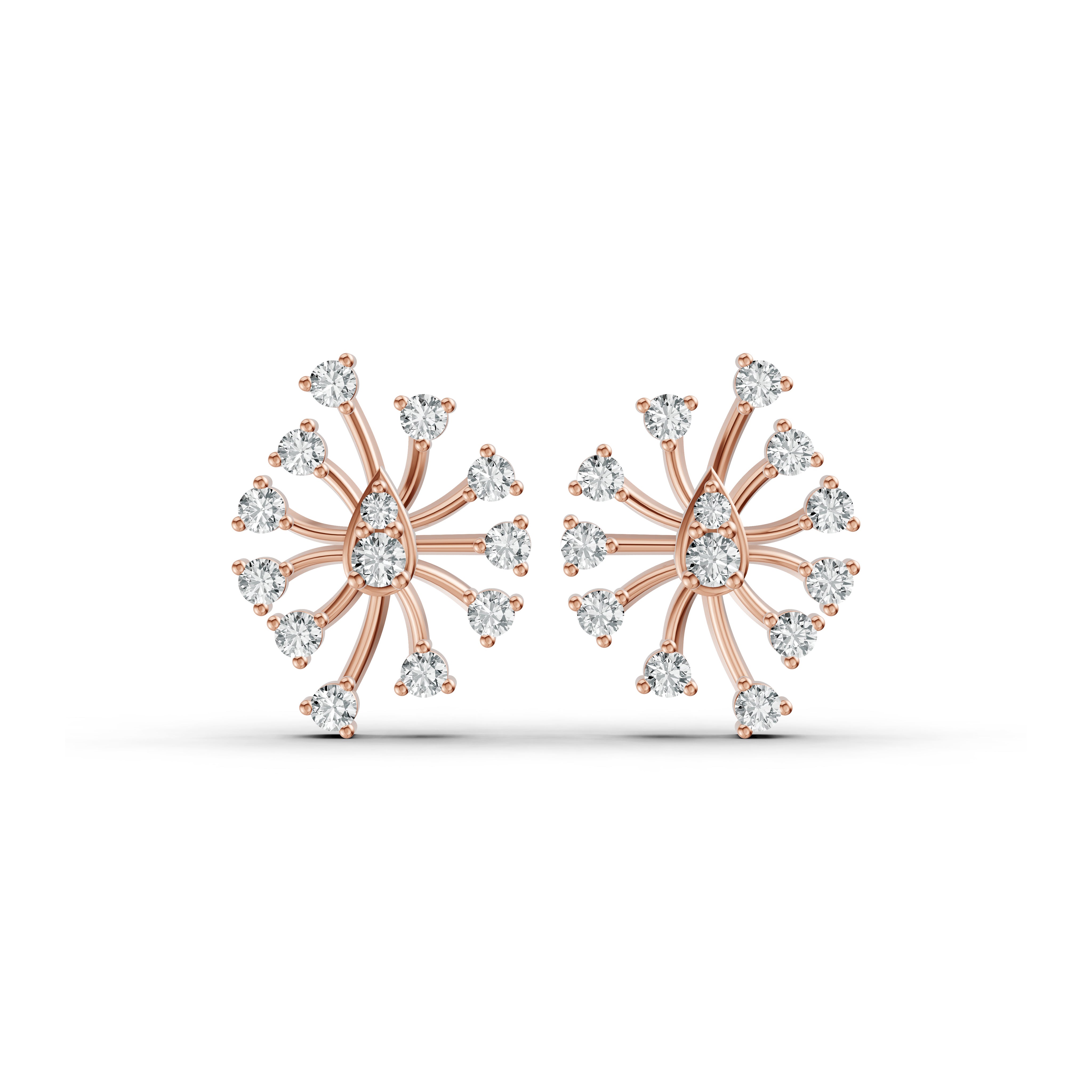 Celestial Burst Diamond Stud Earrings