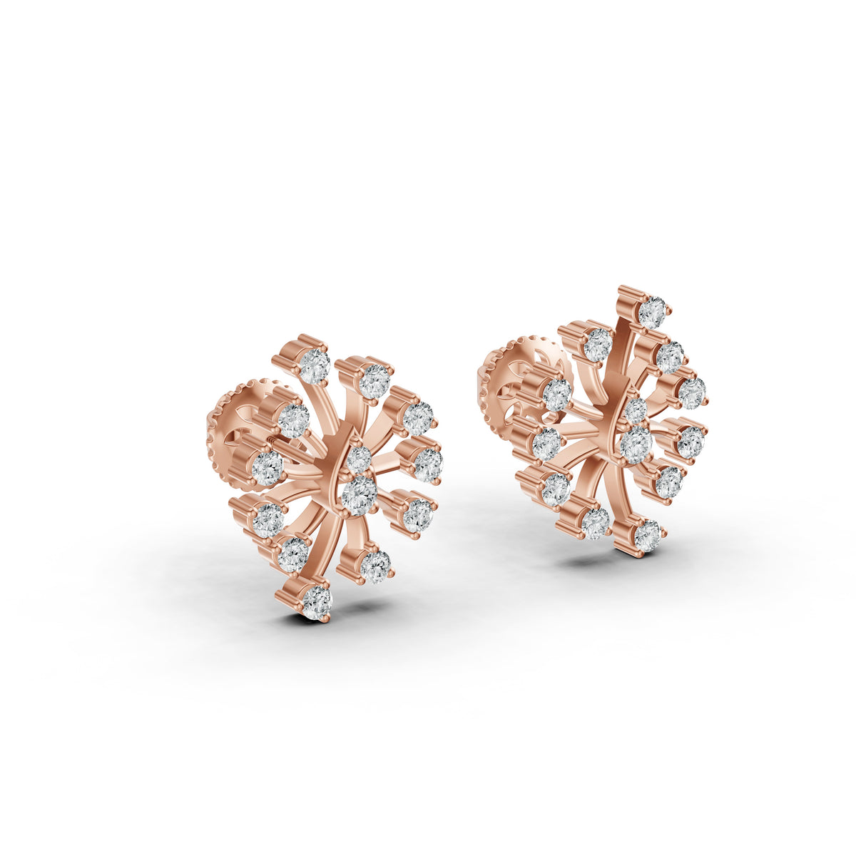 Celestial Burst Diamond Stud Earrings