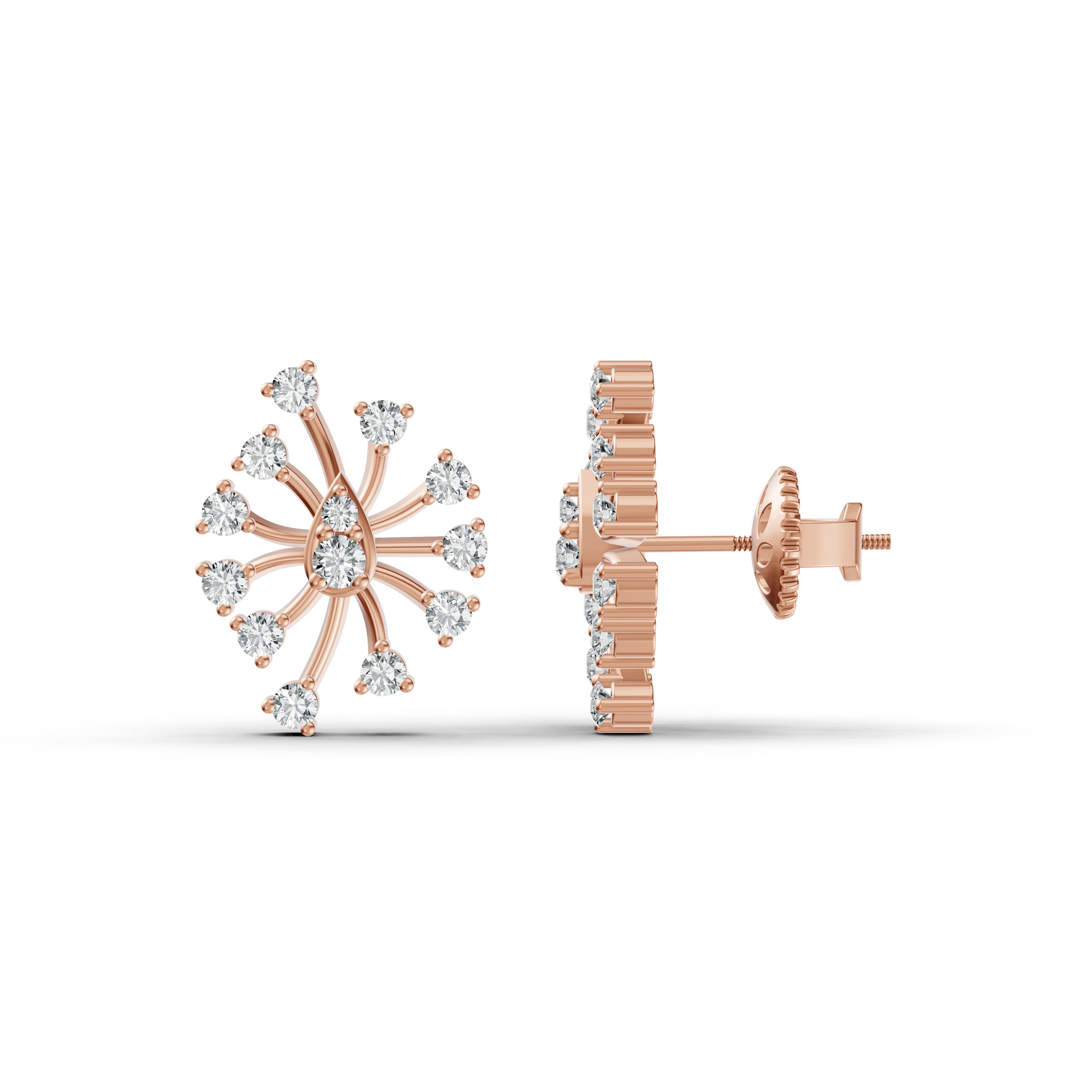 Celestial Burst Diamond Stud Earrings